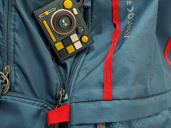 Keychain attached on backpack